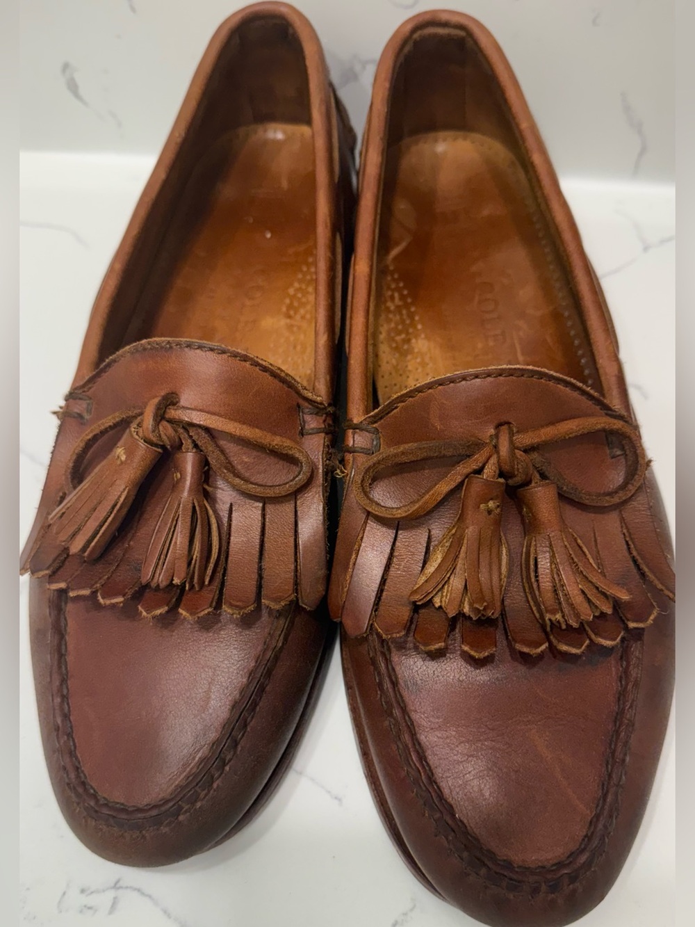 Cole Haan Brown Leather Tassel Loafers